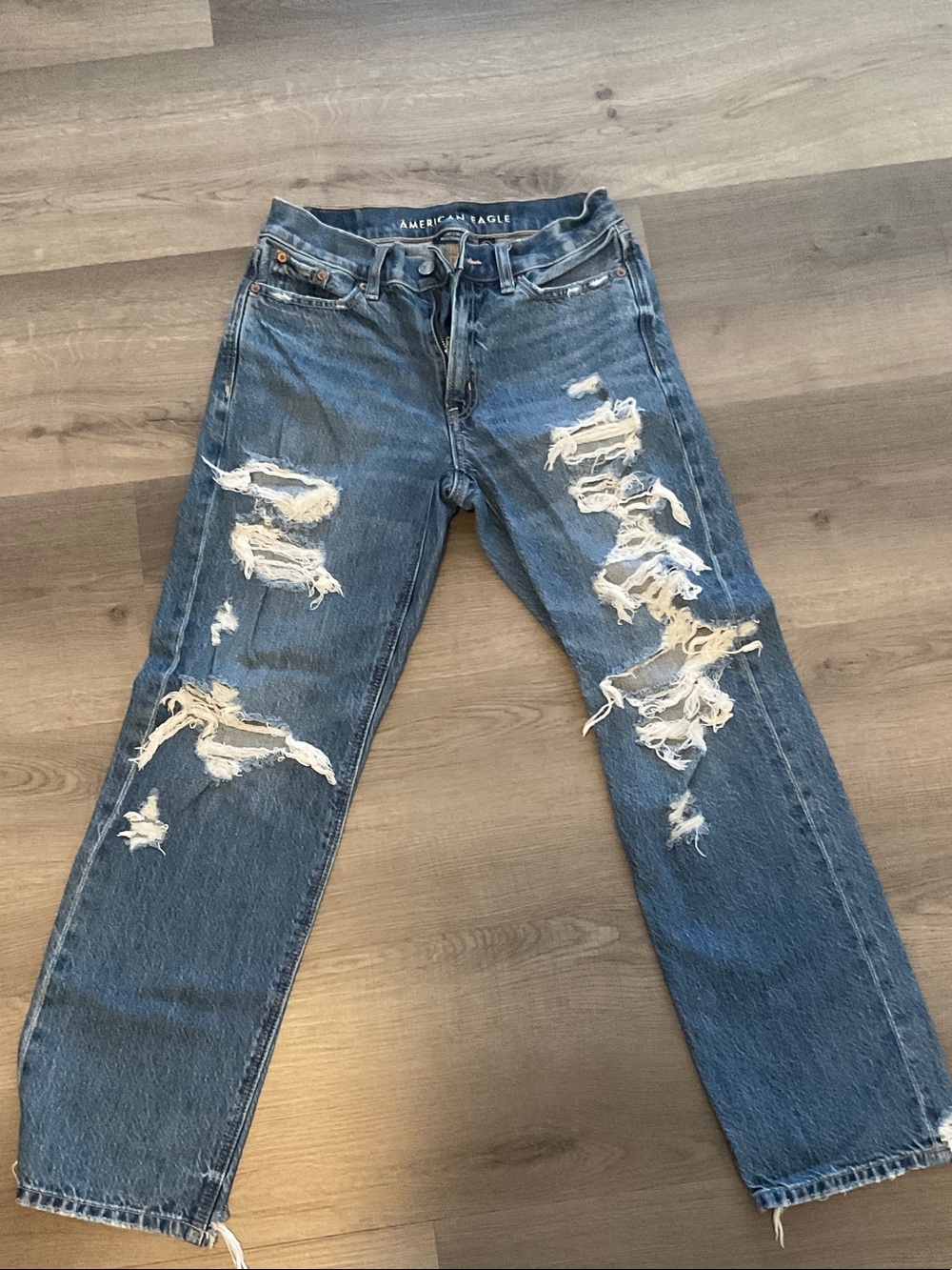 American Eagle Distressed Blue Ripped Jeans